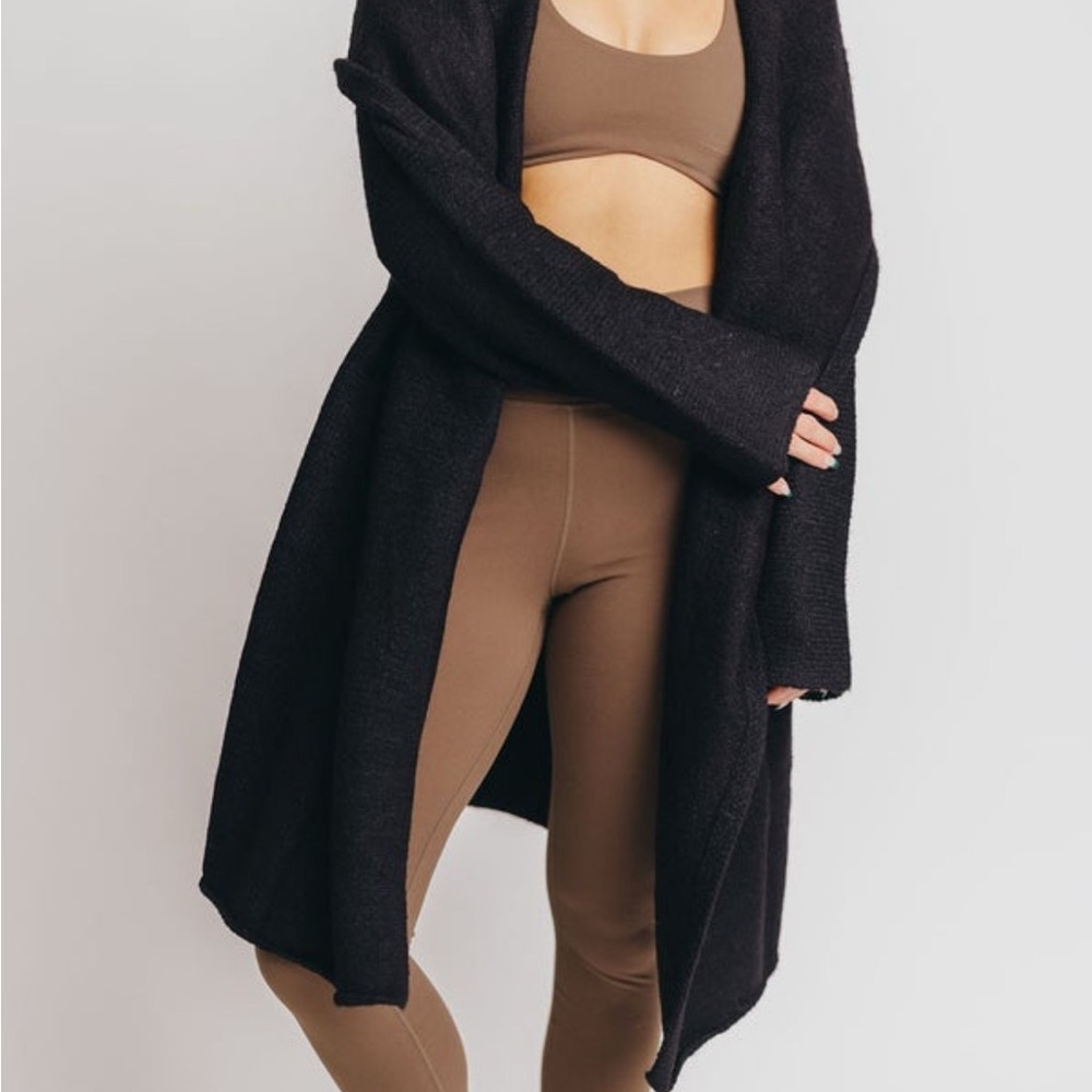 Black Hooded Cardigan